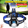 8000LM Sensor LED Headlamp Fishing Headlight 3 Modes Zoomable Waterproof Super bright camping light Powered by 2x18650 batteries-WAYBIKER