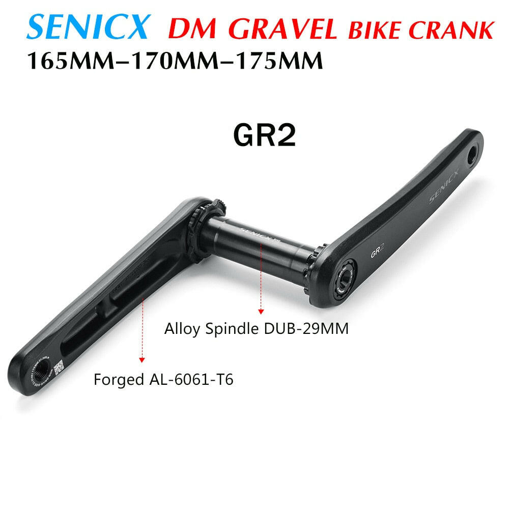SENICX GR2/GR3 Road Cyclocros GXP Aluminum Crank  165/170/175mm  for Road Folding Bike-WAYBIKER