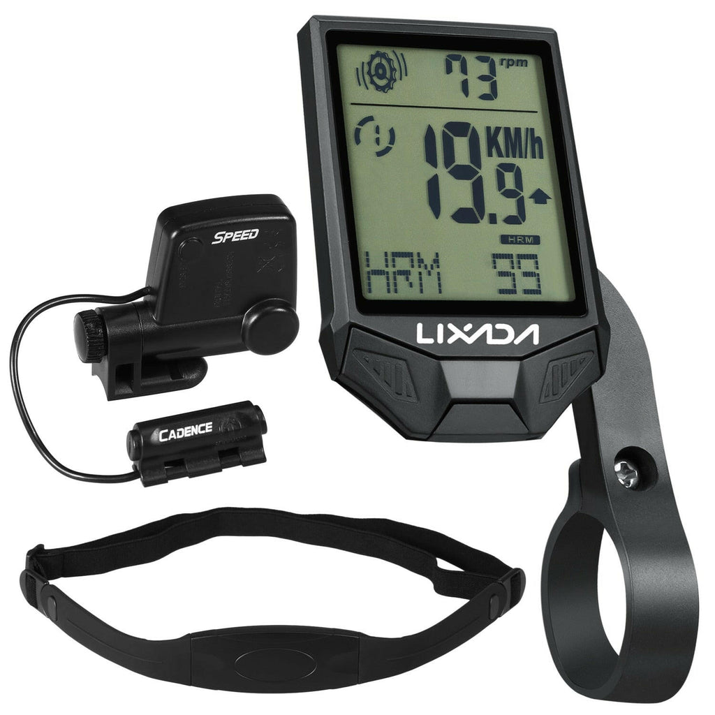 Lixada XH-BC335-LCD Cycling Wireless Computer with Heart Rate Sensor Multifunctional Rainproof Cycling Computer with Backlight-WAYBIKER