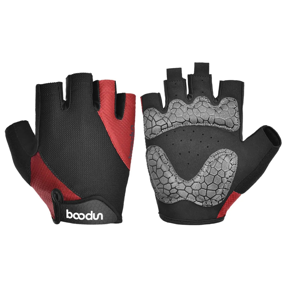 1411spandex breatheable shock absorb cycling gloves with half finger racing gloves-WAYBIKER