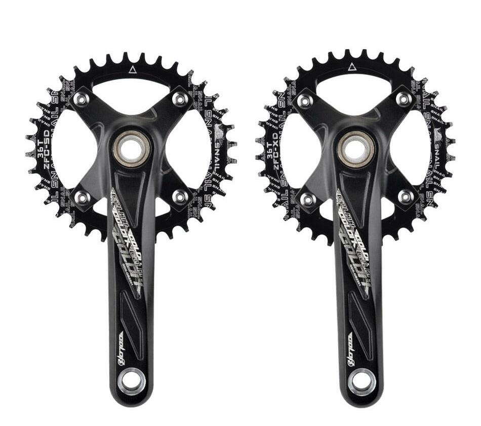 GOLDIX Bicycle Crank Chainring 104BCD MTB Bike Crank Aluminum Alloy with Bottom 170mm Crank Black 32T 34T 36T 38T Plate-WAYBIKER