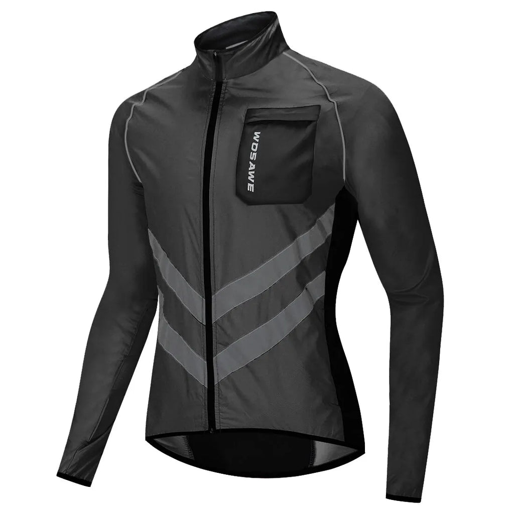 Men Cycling Windbreaker Long Jersey Lightweight Windproof Jacket Water Repellent Bicycle MTB Road Bike Clothing-WAYBIKER