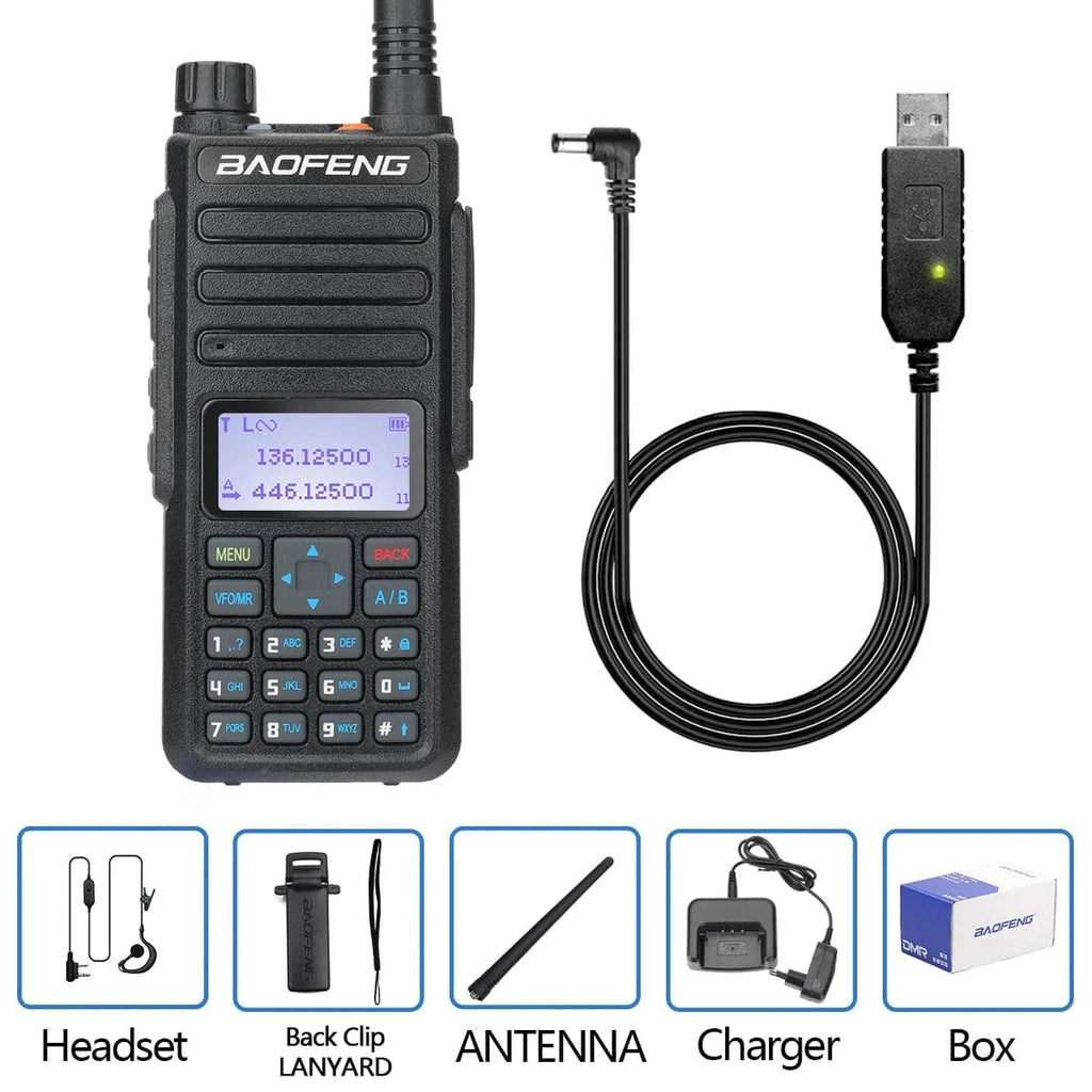 Baofeng DR-1801 DMR Digital Walkie Talkie Dual Time Slot Analog Tier 1&2 Long Range Dual Band 1024CH DM-1801 Ham Two Way Radio-WAYBIKER