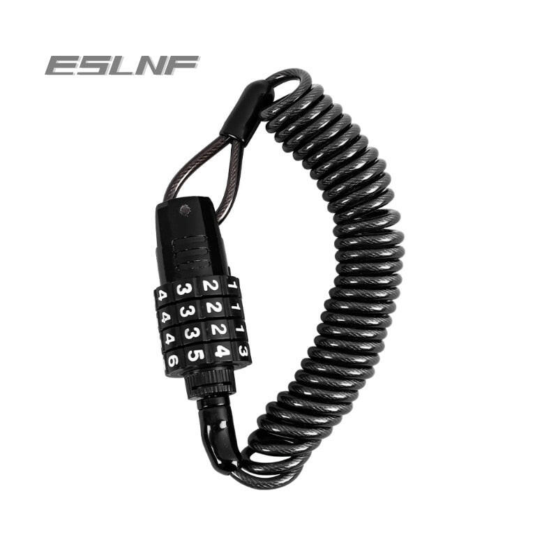 ESLNF Retractable Bike Helmet Lock Bike Helmet Lock Anti-theft Bike Lock Digital Combination Lock Wire Lock Bicycle Accessories-WAYBIKER