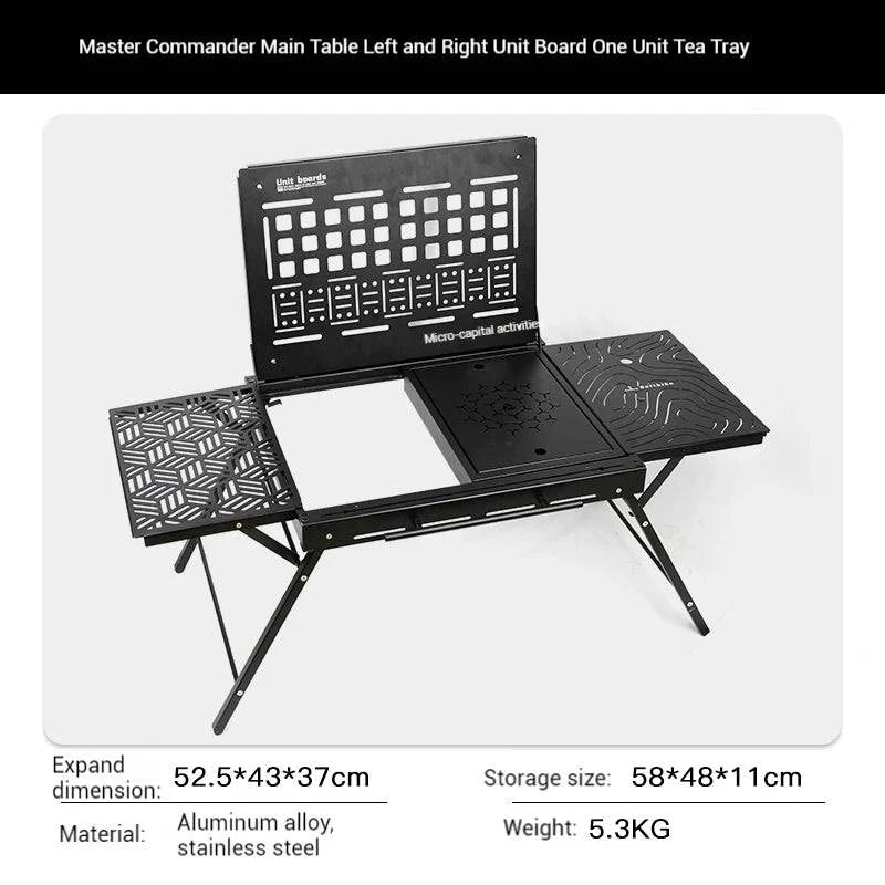 Difeike Outdoor Camping Command Master Series Aluminum Plate Table Tactical Table Portable Foldable Expansion Table-WAYBIKER