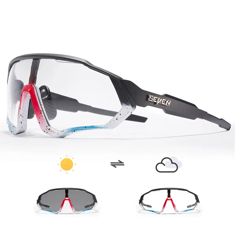 SCVCN Trend color lens sunglasses men's driving bicycle glasses women's leisure sports hiking glasses UV400 protective glasses-WAYBIKER