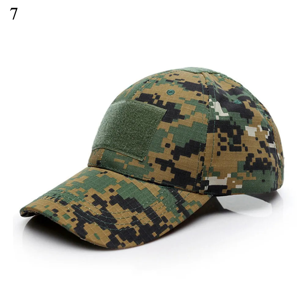 Unisex Outdoor Tactical Military Army Camo Adjustable Baseball Cap Camouflage Men Women Snapback Hat For Cycling Hiking Fishing-WAYBIKER