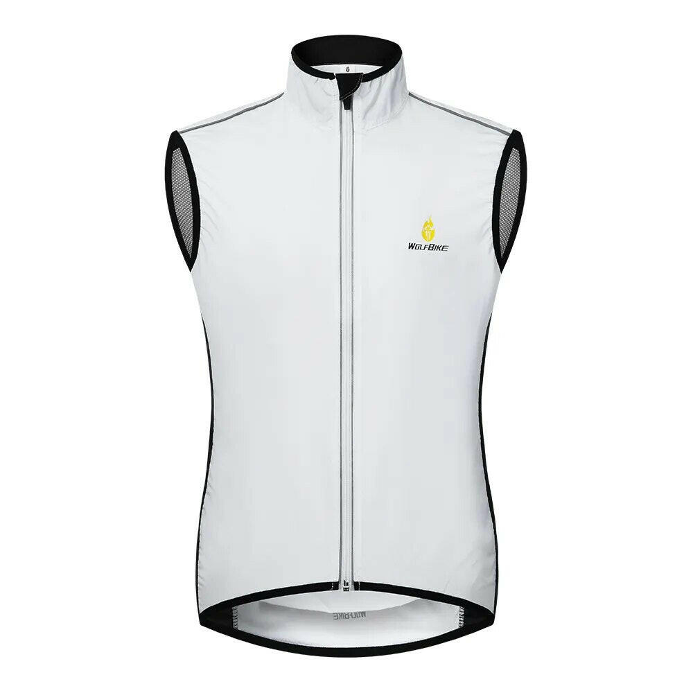 WOSAWE Men's Cycling Vest Wind Jacket Sleeveless Bicycle Gilet Black Lightweight Outdoor Windproof MTB Sports Wind Vest Mesh-WAYBIKER