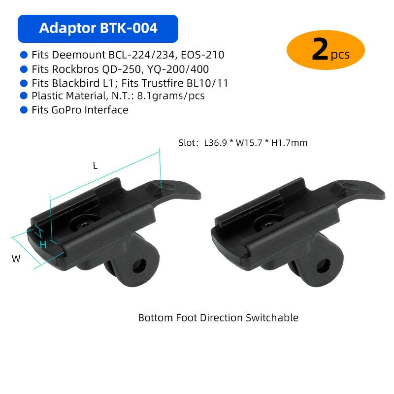 Bicycle Headlight Stand Mount W/ Gopro Interface MTB LED Lamp Bracket for Rockbros QD-250 YQ200/400 Blackbird L1-WAYBIKER