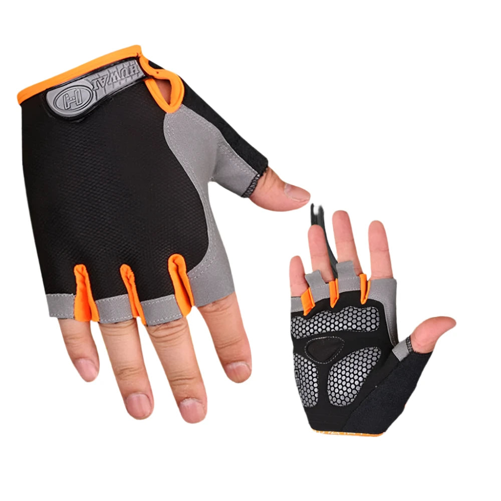 Anti Slip Shock Breathable Half Finger Gloves Breathable Cycling Gloves Fitness Gym Bodybuilding Crossfit Exercise Sports Gloves-WAYBIKER
