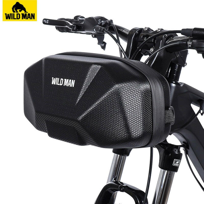 WILD MAN Waterproof Bicycle Handlebar Bag Big Capacity Front Tube Cycling Bag EVA Hard Shell Bike Head Bag Mtb Accessories 3.5 L-WAYBIKER