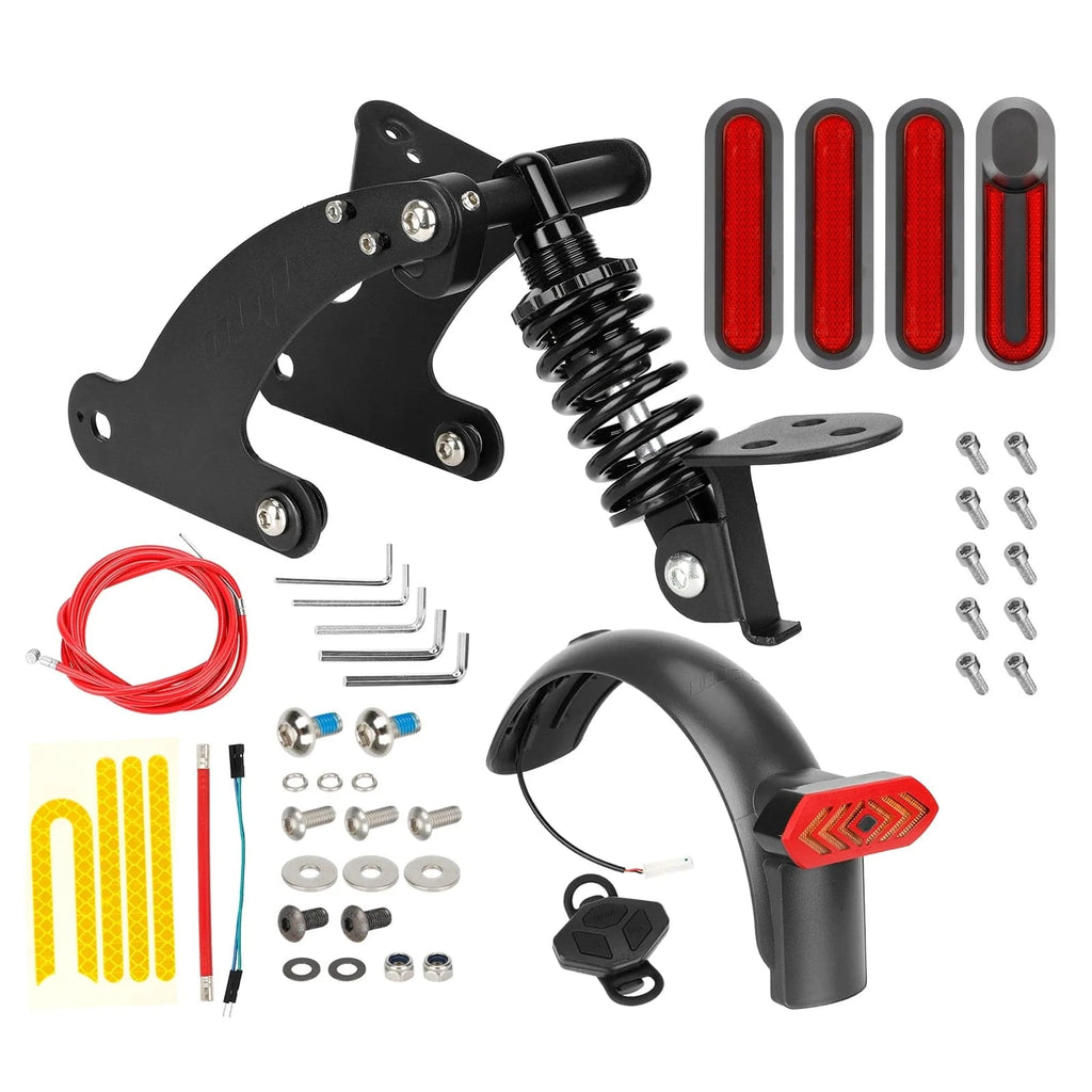 Rear Shock Absorber Electric Scooter Suspension Kit with Remote Control LED Taillight Rear Mudguard Wheel Hub Decorative Cover-WAYBIKER