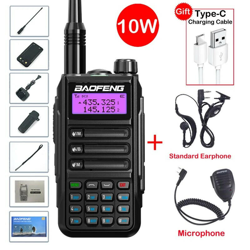 2023 Baofeng UV-16 MAX V2 Professional 10W Upgraded Of UV-5R UV-10R Walkie Talkie IP68 Waterproof Long Range Dual Band Ham Radio-WAYBIKER