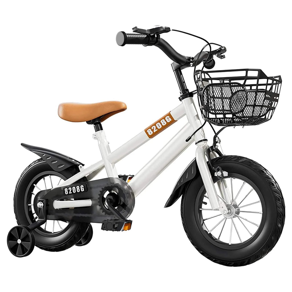 Kids Bike High Carbon Steel Frame Bicycle with Safety Auxiliary Training Wheels & Adjustable Seat Kids Bicycle for Ages 3-7-WAYBIKER
