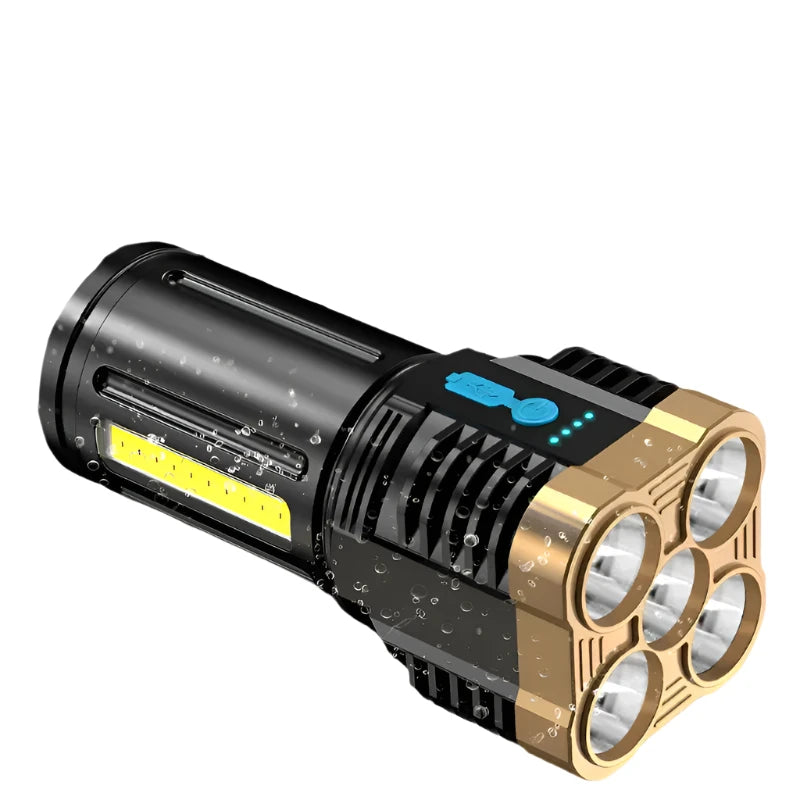 5 LED Ultra Powerful Led Flashlight Rechargeable High Power Led Flashlights Waterproof Outdoor Lighting Torch Dropshipping-WAYBIKER