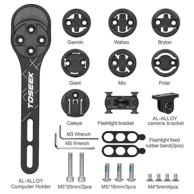 TOSEEK New Bicycle Computer Holder Stopwatch Mount GPS Bike Aluminum alloy Support Bicycle Stand For Garmin Gopro Bryton Wahoo-WAYBIKER