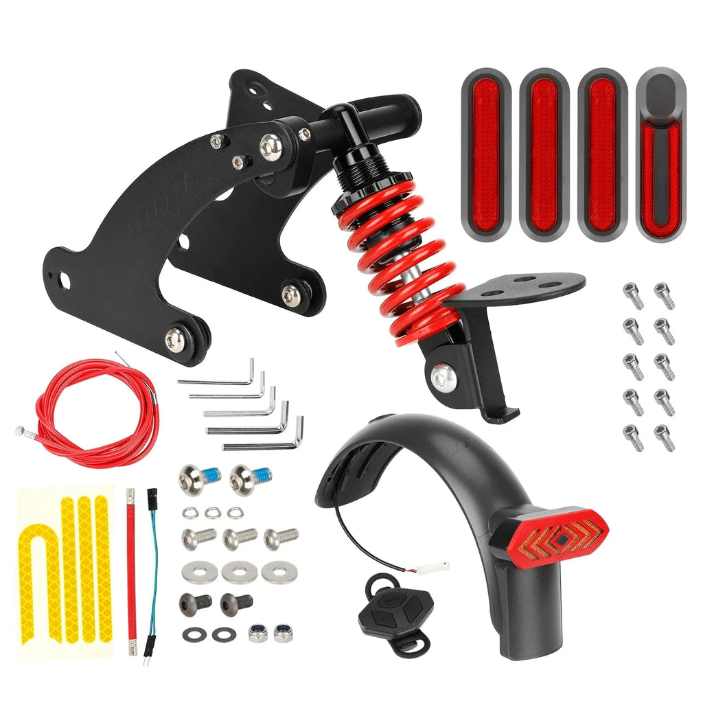 Rear Shock Absorber Electric Scooter Suspension Kit with Remote Control LED Taillight Rear Mudguard Wheel Hub Decorative Cover-WAYBIKER