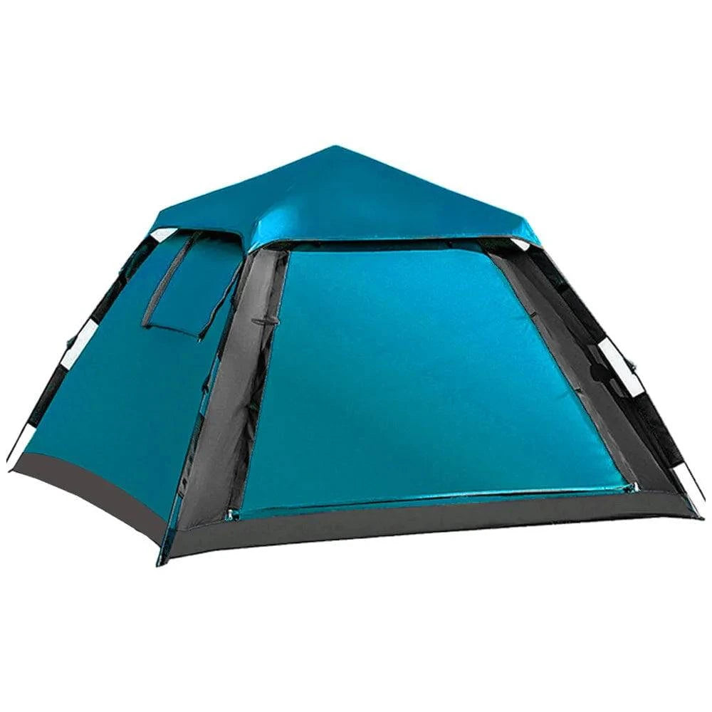 Outdoor Automatic Quick Open Tent 190T Waterproof Square Top Camping Tent with Mesh Windows 3-4 Person Instant Setup Tent-WAYBIKER