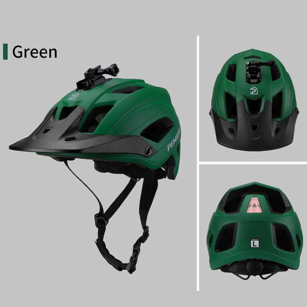 PEMILA Men MTB Bicycle Helmet Bike Safely Cap Ultra-lightweight Mountain Road Cycling Sports Riding Helmets With LED Tail light-WAYBIKER