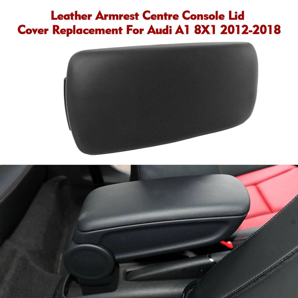 Leather Armrest Centre Console Lid Cover Replacement For Audi A1 8X1 2012-2018 Black Car Accessories-WAYBIKER