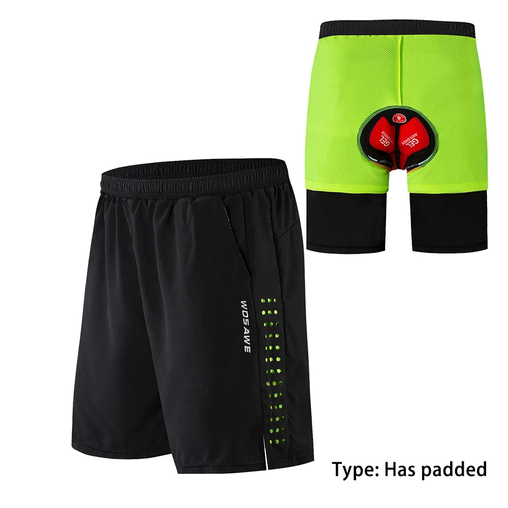 WOSAWE Men's Cycling Shorts Loose Fit with inner Gel Pad Shockproof Padded Shorts MTB Mountain Bike Shorts Riding Short Trouser