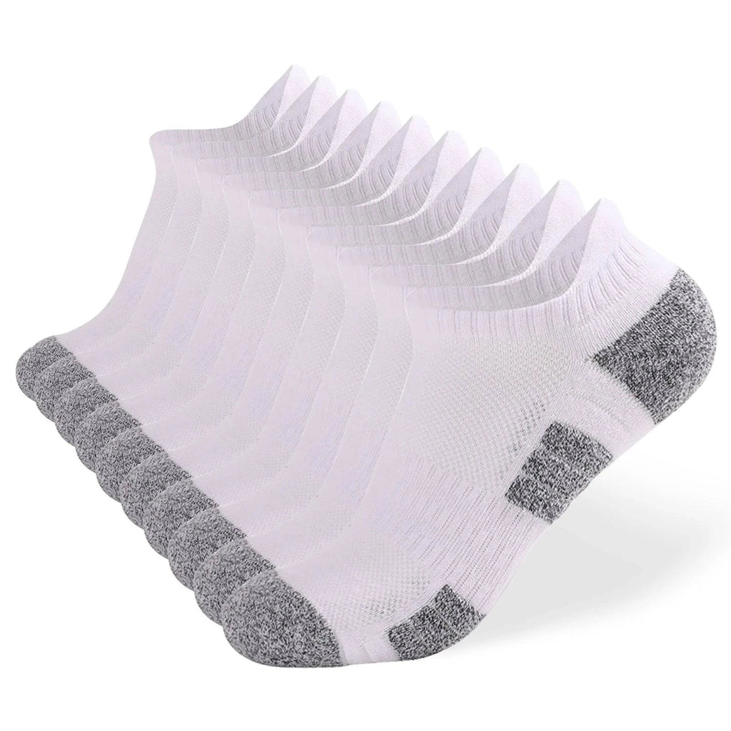 10 Pack Running Socks for Men Women Breathable Cushioned Athletic Ankle Socks Low Cut Socks Outdoor Sport Hiking Running-WAYBIKER