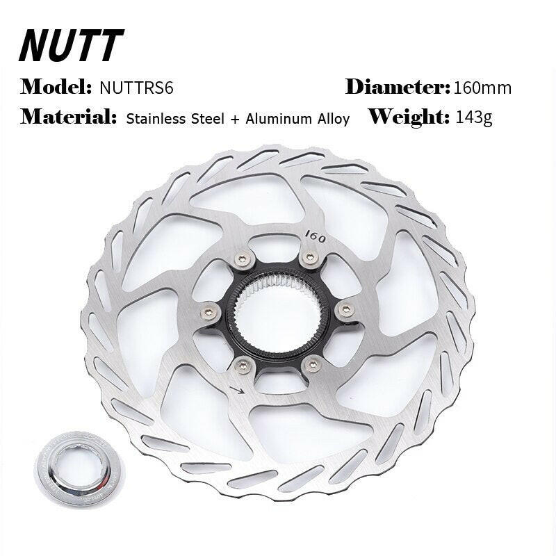 NUTT 140mm 160mm 180mm Center Lock Disc Mountain Road Bike Disc Brake Center Lock Brake Pads MTB Brake Disc Cycling Accessories-WAYBIKER