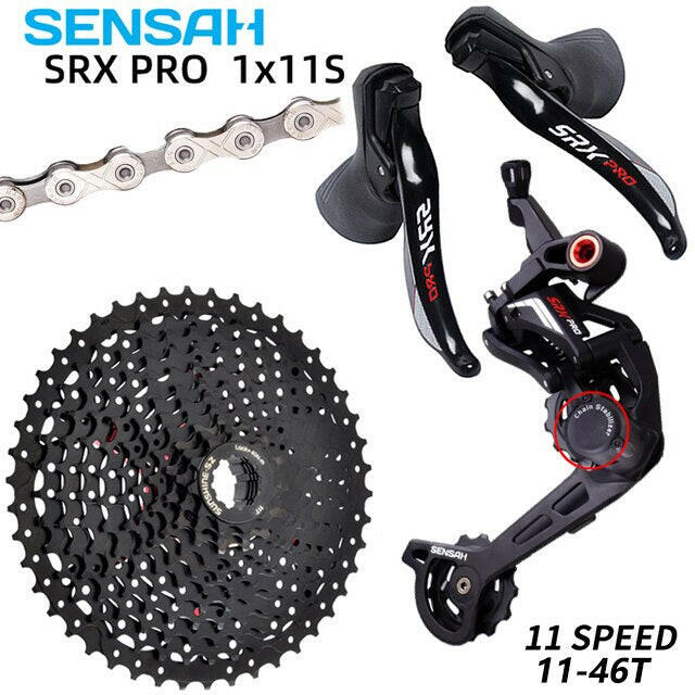 SENSAH 11 Speed Gravel Cross-Country Bike Group CX Bicycle 1x11 Shifter Mechanical Brake Clutch Derailleur 11V Cassette Road Set-WAYBIKER