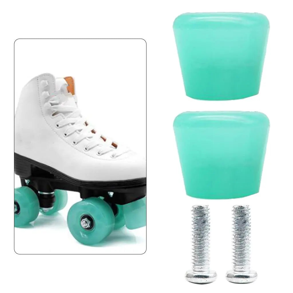 Pack of 2 Roller Skates Brake Inline Skates Roller Brake Blocks Anti-Slip Safety Toe Stoppers Skating Practice-WAYBIKER