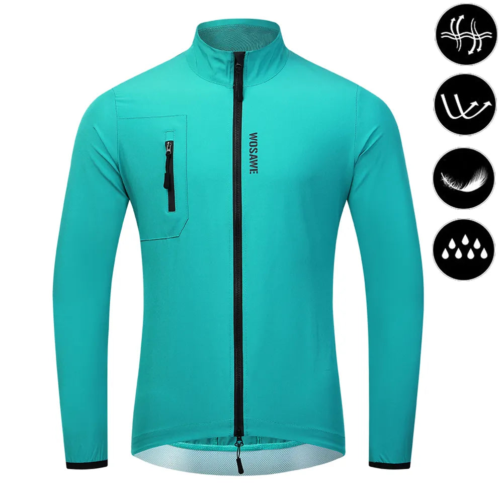 WOSAWE Ultralight Men's Cycling Windbreaker Windproof Jacket Bike Vest Water Resistant MTB Road Bicycle Long Jersey 2 Pockets-WAYBIKER