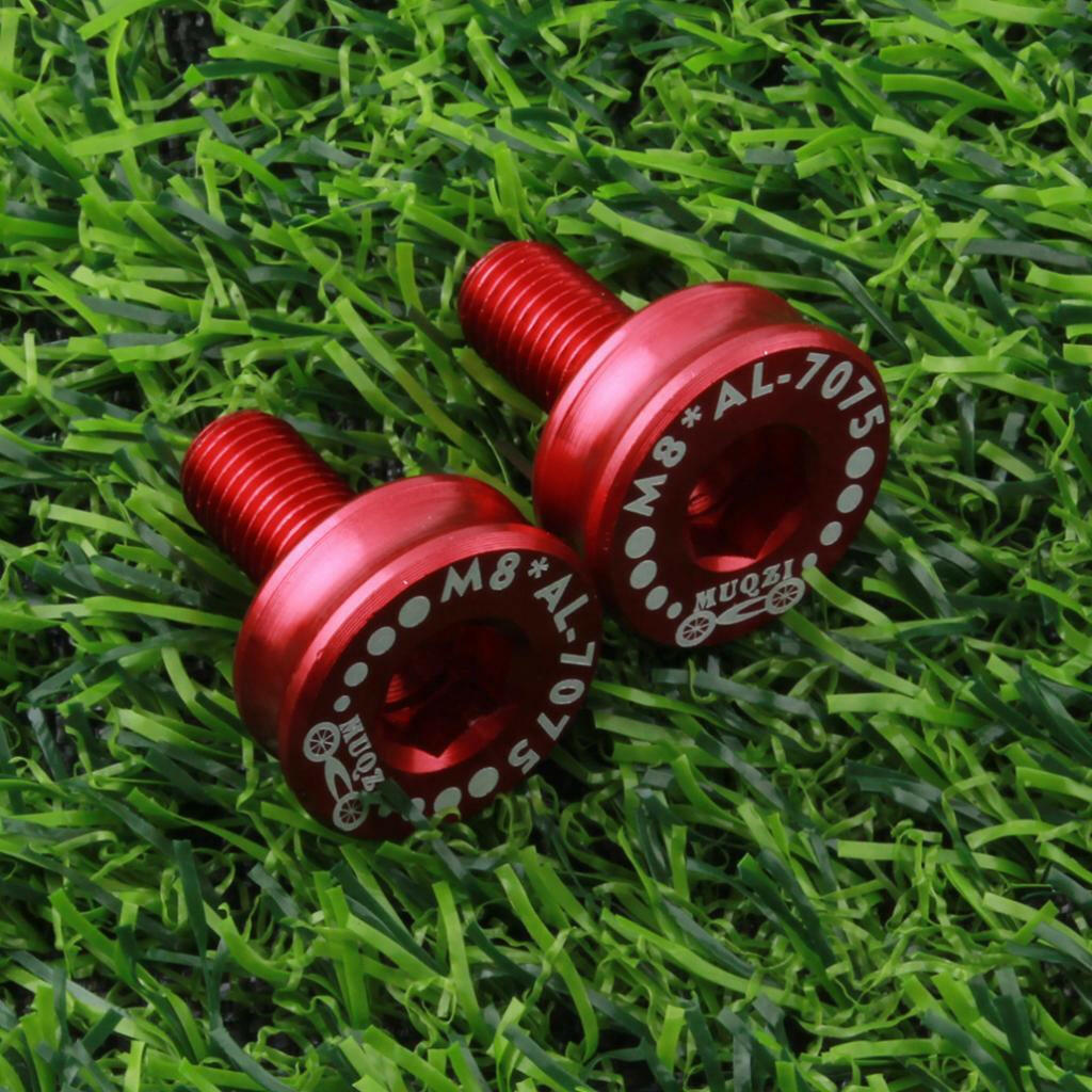 2 Pack of M8 Bike Bottom Bracket Screws Waterproof Crank Arm Bolts - Lightweight Aluminum Alloy-WAYBIKER