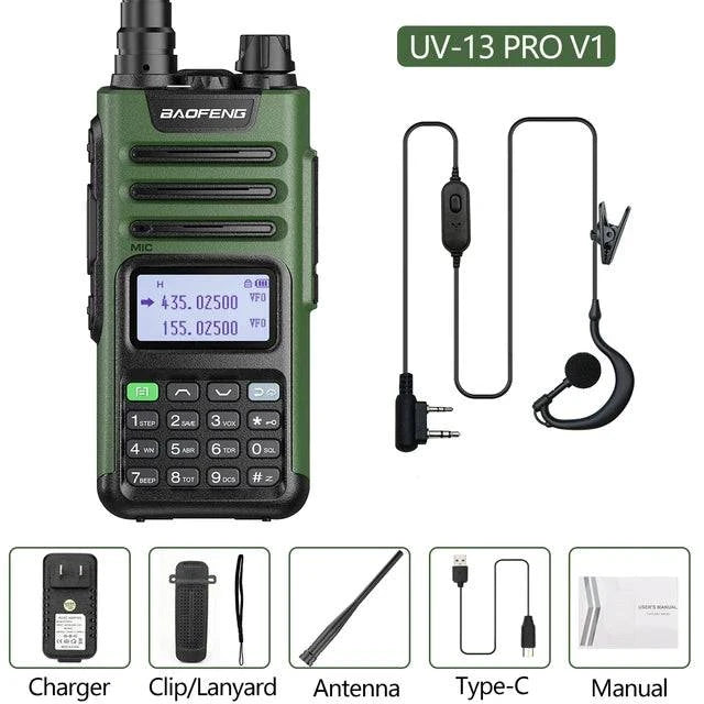 BaoFeng UV-13 PRO V2 V1 Walkie Talkie M-13 Pro Dual Band 999 Channels Type-C  Long Range UV-5R Transceiver Ham CB Two Way Radio-WAYBIKER