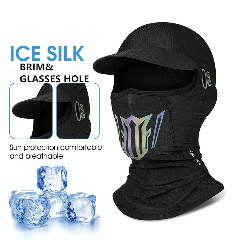 WEST BIKING Summer Cycling Balaclava Ice Silk Sun UV Protection Bicycle Motorcycle Caps Face Cover Fishing Hiking Sports Hats-WAYBIKER