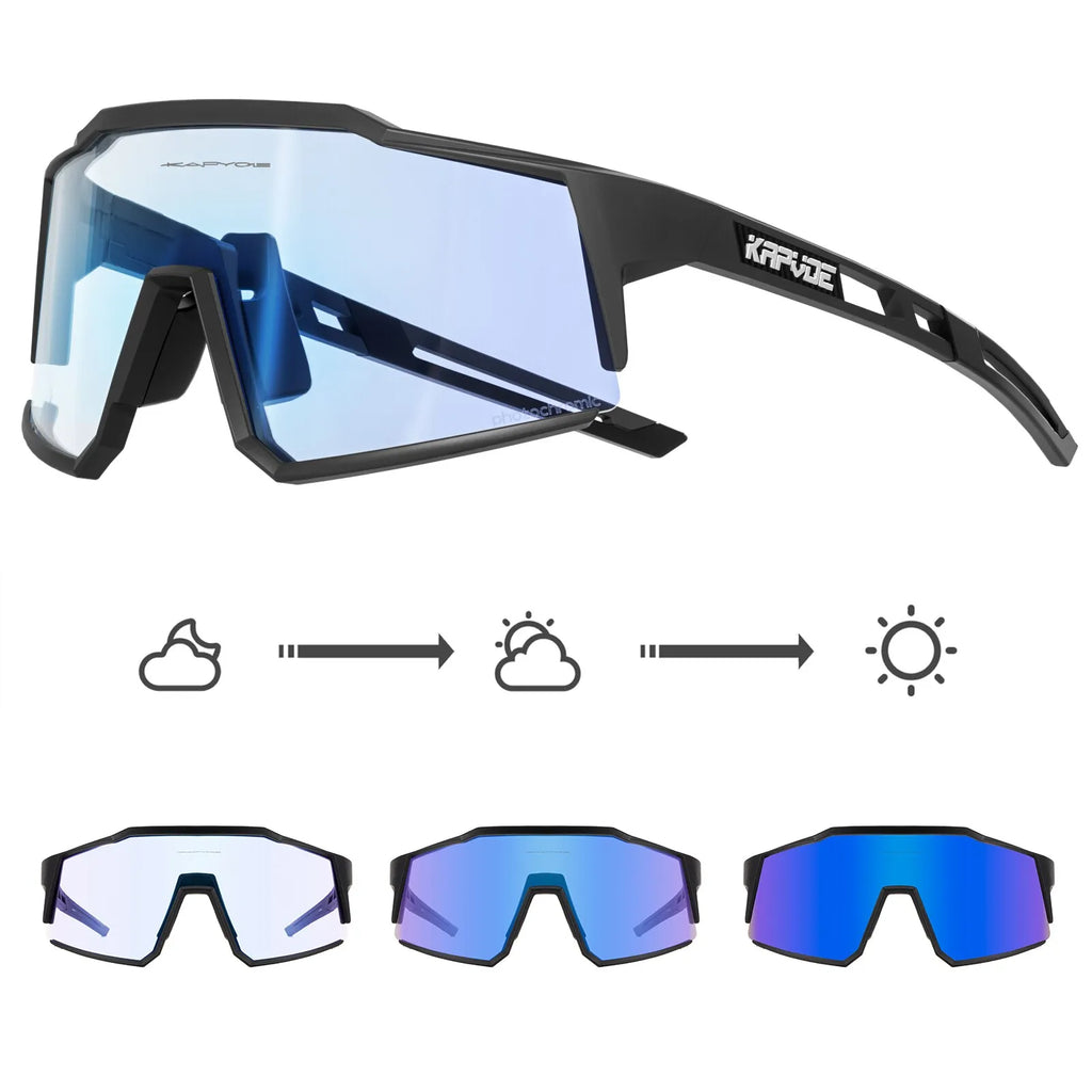 Kapvoe Photochromic Cycling Sunglasses Mtb Bicycle Cycling Glasses Women Men Bike Eyewear Outdoor Sports Goggles-WAYBIKER