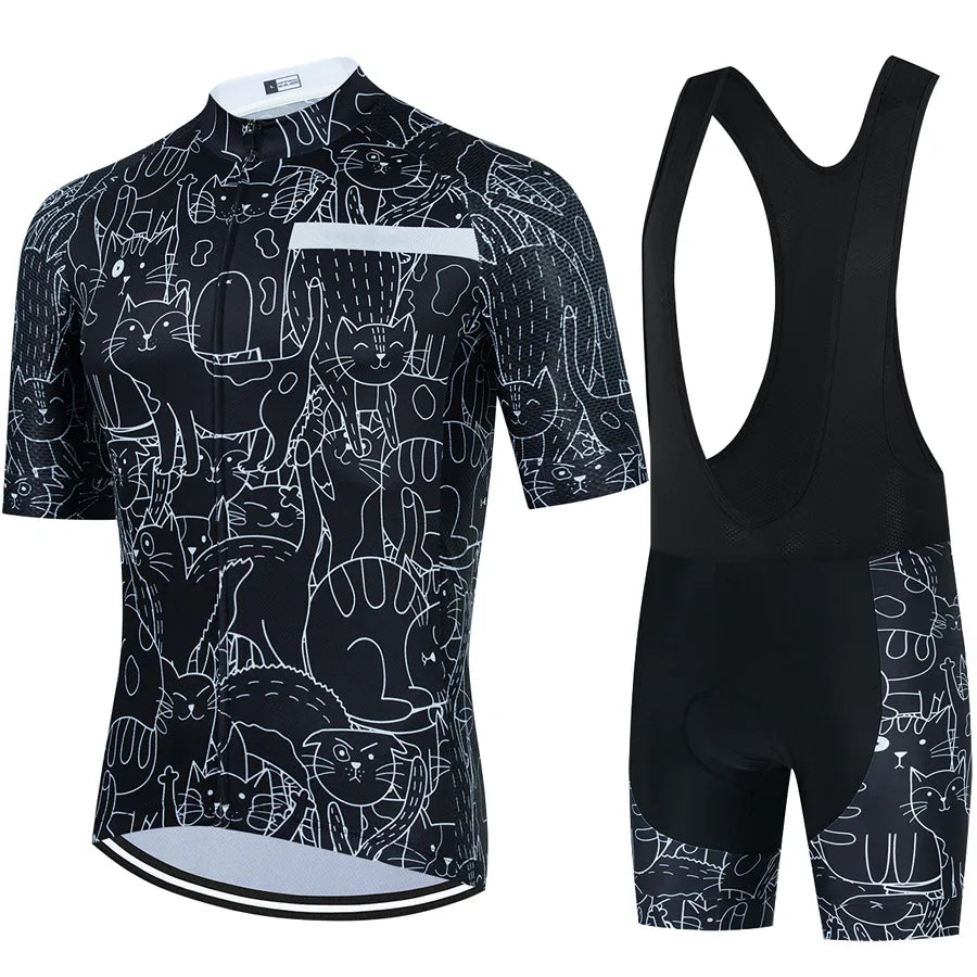 CYKLOPEDIA Men Short Sleeve Jersey Sets Ropa Ciclismo Hombre Summer Cycling Clothing Triathlon Bib Shorts Suit Bike Uniform-WAYBIKER