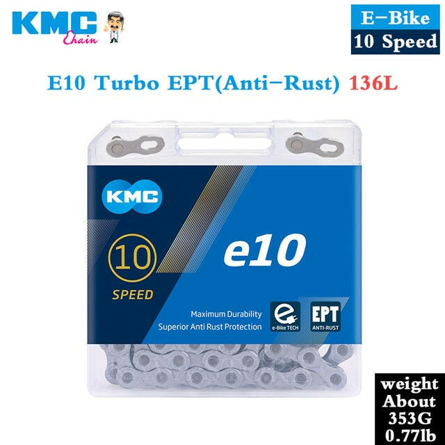 KMC E-BiKE E8 E9 E10 E11 E12 Chain 8 9 10 11 12 Speeds 136 Links Anti-rust Electric Sport Bicycle eBike Chains Original-WAYBIKER