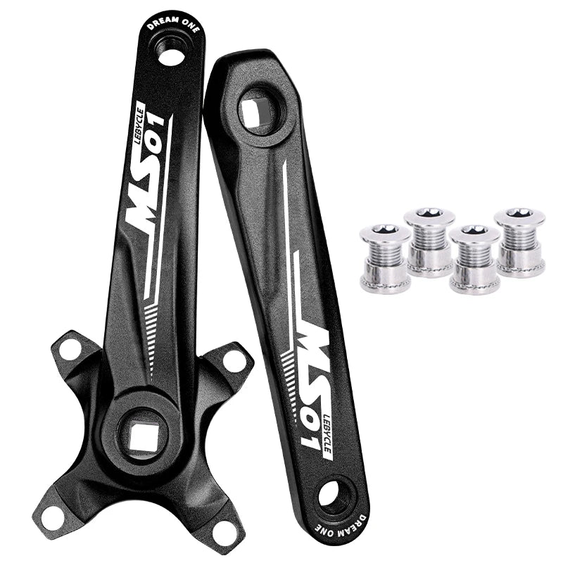 Lebycle Square Hole Bicycle Crankset Aluminum Alloy MTB Crank 170mm Length Narrow Wide Teeth 104BCD 32/34/36/38T-WAYBIKER