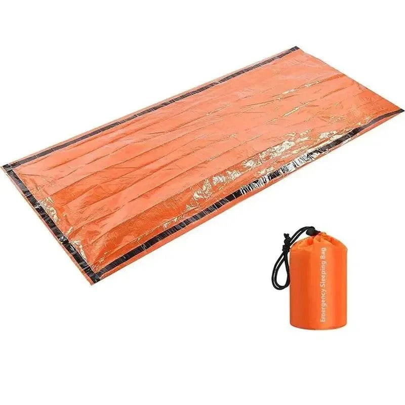 Emergency Sleeping Bag Ultra Waterproof Mylar Thermal Blankets Lightweight Survival Sleeping Bag Keep Warm for Camping Hiking-WAYBIKER
