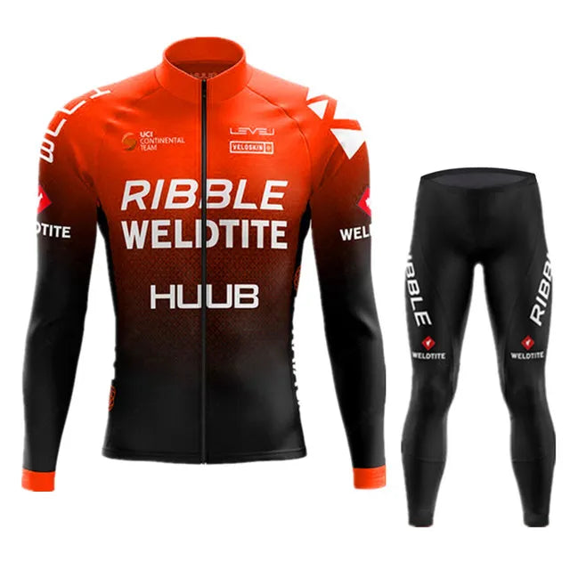 Autumn Cycling Jersey Set Long Sleeve Kit 2023 New HUUB Cycling Clothing Sports breathable Men Road Bike Suit MTB Pants Wear-WAYBIKER