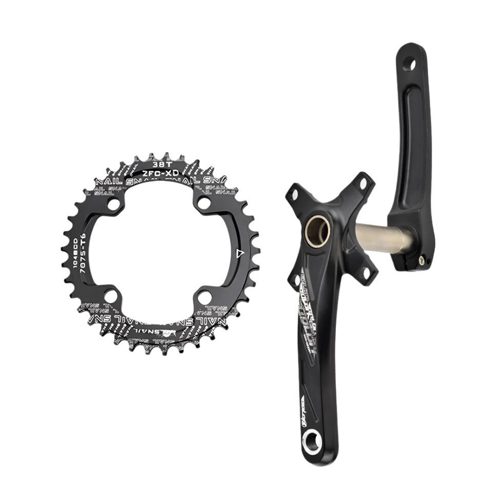 GOLDIX 104BCD Wide and narrow teeth bicycle crankset 170/175mm crank Round/Oval chain ring 32T/34T/36T/38T Bicycle crankset-WAYBIKER