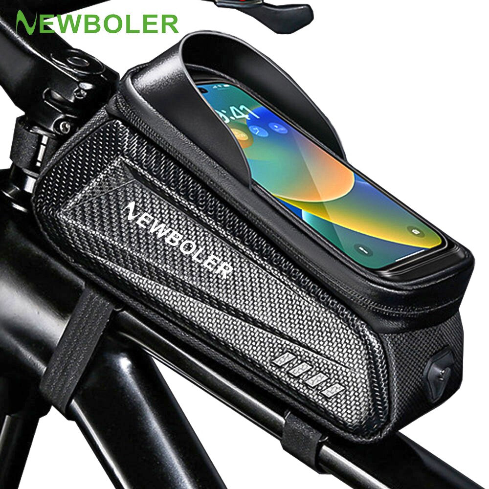 NEWBOLER Bike Bag 2L Frame Front Tube Cycling Bag Bicycle Waterproof Phone Case Holder 7.2Inches Touchscreen Bag Accessorie-WAYBIKER