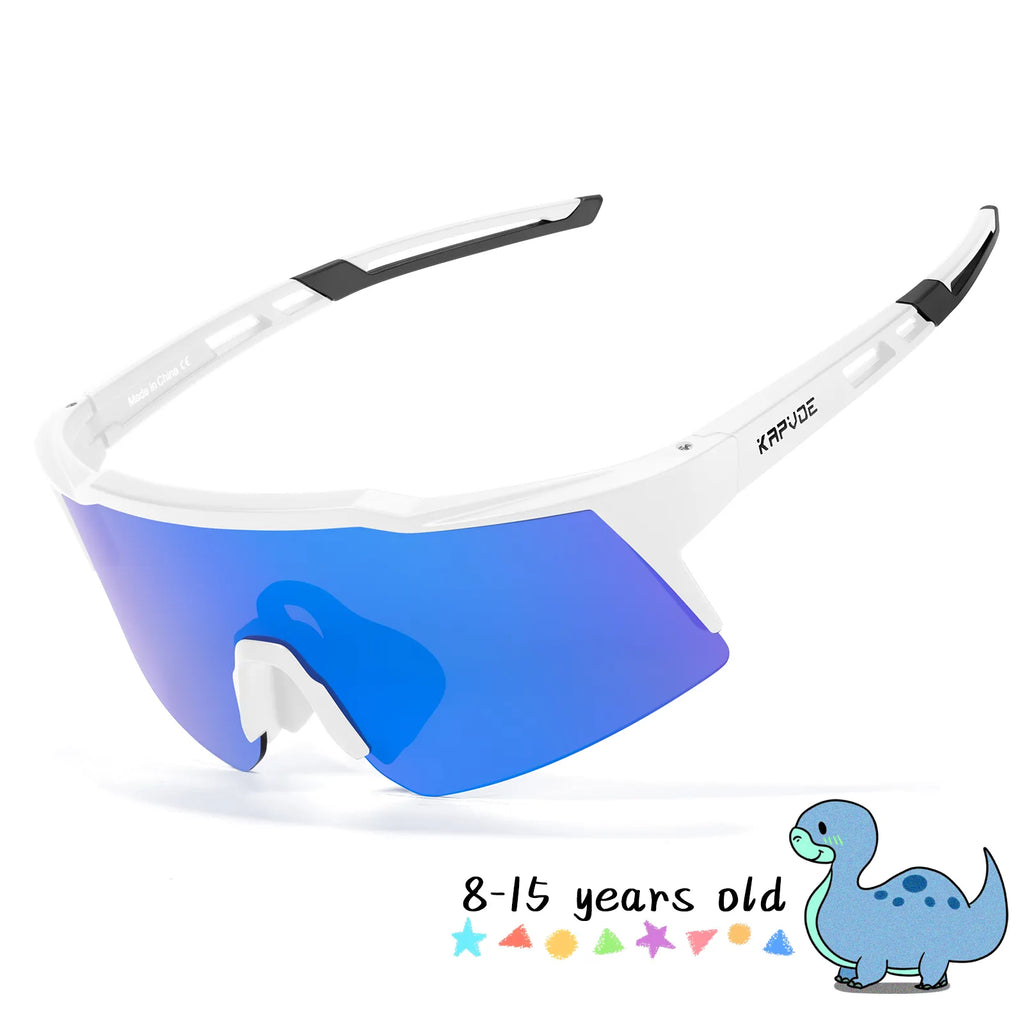 KAPVOE Photochromic Child Sunglasses Bicycle Cycling Glasses Teenagers Sports Glasses Boys Girls Windproof UV400 Goggles-WAYBIKER