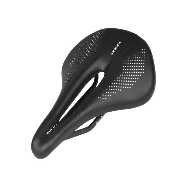 TOSEEK SD100 Full Carbon Saddle MTB/Road 143/155mm Bike Saddle Super Light Leather Carbon Cushions135g Carbon Rails Bicycle Seat-WAYBIKER