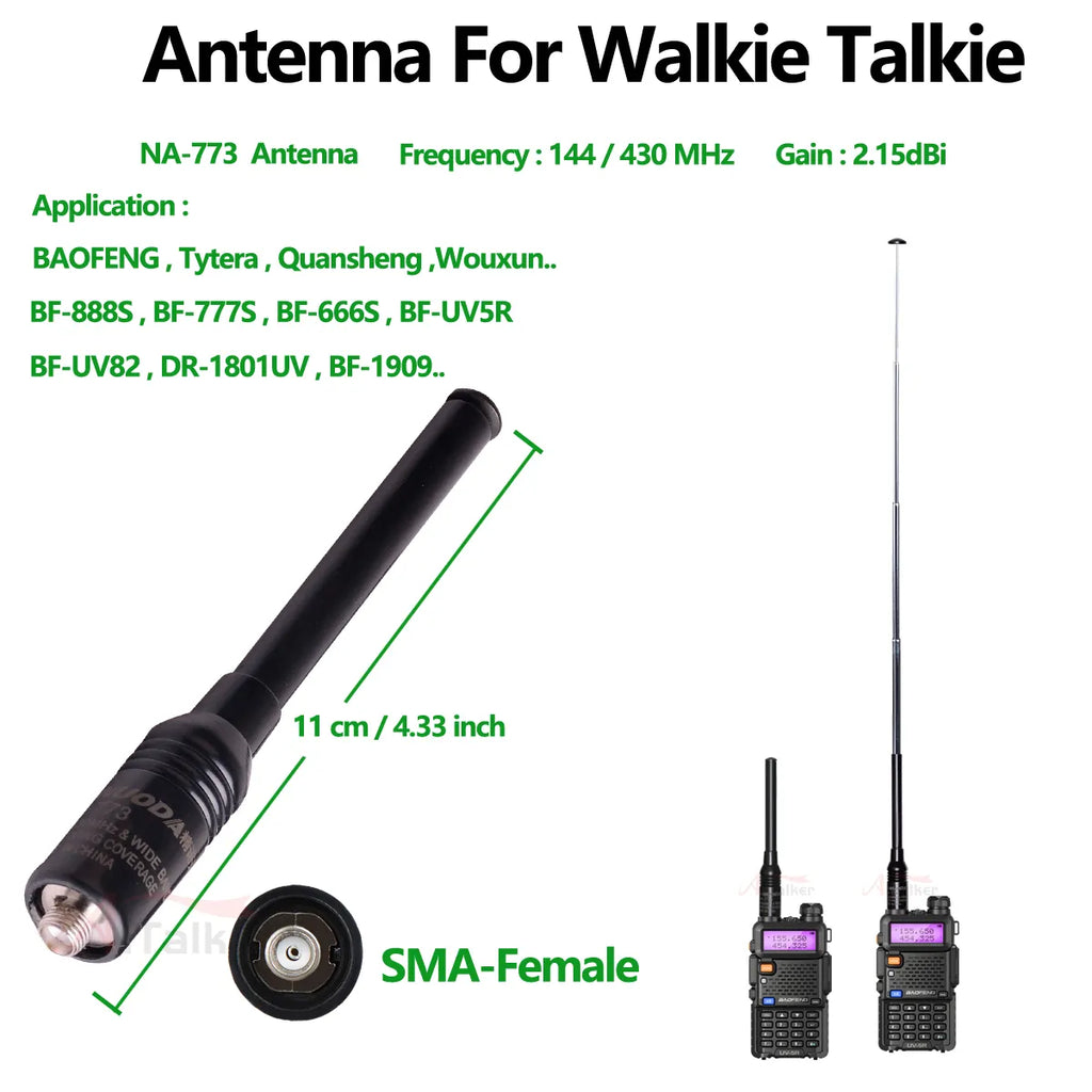 NA-773 Antenna Px For Baofeng UV5R 13Pro Pechera táctBF-888S Walkie Talkie Radio Comumicador Retevis Quansheng UV-K5 антенна ав