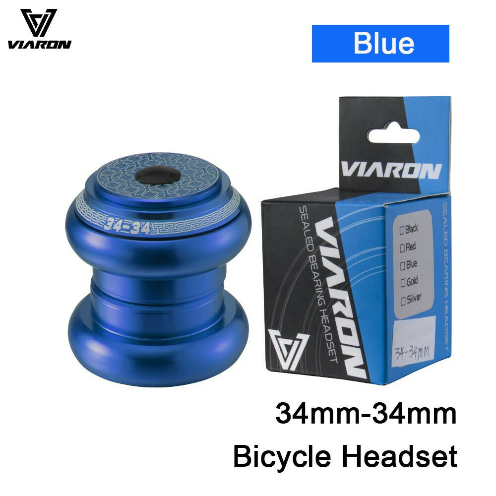 VIARON Bicycle Headset 34-34mm 44-44mm CNC 1 1/8"-1 1/2" MTB Bearing Straight Tapered Tube Fork  Steer Column Integrated System-WAYBIKER