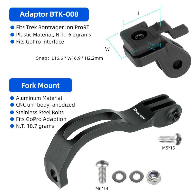Adaptor for Trek Bontrager Ion Prort Fits GoPro Adaption Bicycle Headlight Stand Handlebar Stem Fork Helmet Saddle Mount-WAYBIKER