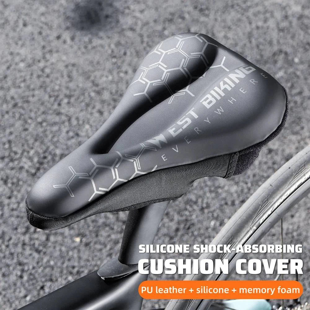 Thickened Bike Saddle Cover Soft Silicone Pad Road Bicycle Seats Cover Comfort Breathable AntiSlip Cycling Cushion Cover-WAYBIKER
