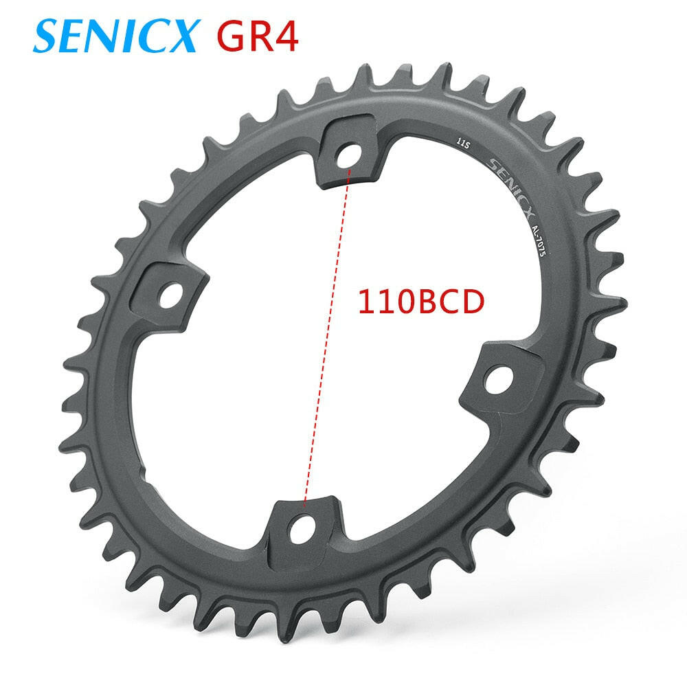 SENICX GR4 Single/double Speed 110/80 BCD chainring 42T 30-46T crank 170mm For Gravel-Bikes Cyclo-Cross BB24MM-WAYBIKER