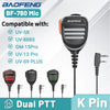 Baofeng BF-780 Dual PTT Remote Shoulder Walkie Talkie Speaker Mic Handheld Radio Microphone K 2 Pin For UV-5R BF-888S 21 PRO
