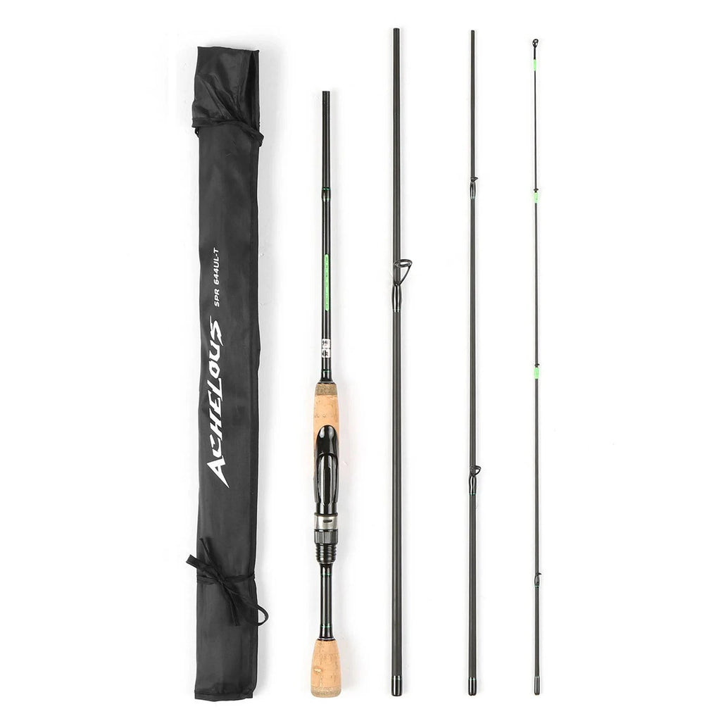 Lixada Portable Travel Spinning Fishing Rod 6.8FT Lightweight Carbon Fiber 4 Pieces Fishing Pole For Outdoor Fishing-WAYBIKER